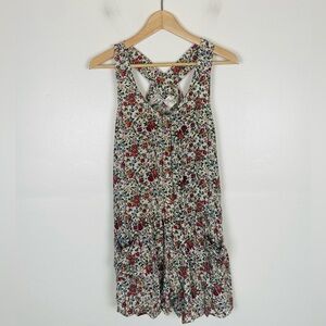 Pellini VTG 90s Y2K Floral Romper Size 5/6 Junior Cottagecore Pleated Pockets